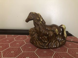 Phil - Mar Vintage Ceramic Horse and Foal TV Lamp 1950’s Good 3