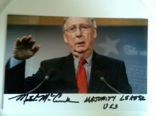 Mitch Mcconnell Autographed 4x6 Photo U.  S.  Senate
