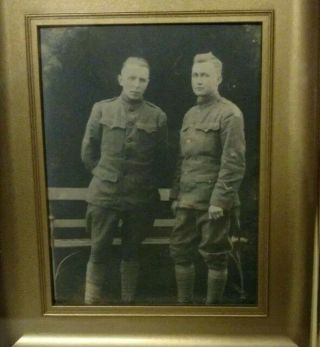 Ww - 1 Solders 3 Rd.  Division,  Antique Photograph (framed Postcard. )