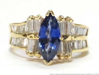 2.  15ctw Fine Natural Sapphire Diamond 14k Gold Ring Vintage Birthstone Fashion