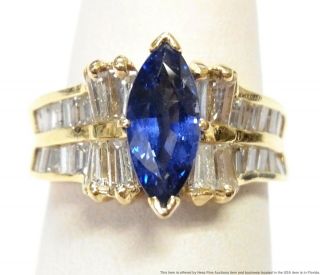 2.  15ctw Fine Natural Sapphire Diamond 14k Gold Ring Vintage Birthstone Fashion 3