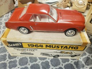 Jim Beam 1964 Red Ford Mustang Vintage Whiskey Decanter Empty