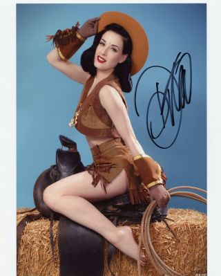 Dita Von Teese - Famous Burlesque Artist/model - Signed Color Photo With