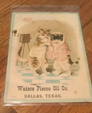 Old Victorian Trade Card - Rare - Waters Pierce Oil Co. ,  Dallas,  Texas
