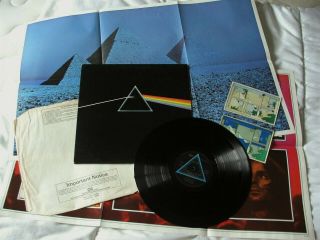 Pink Floyd Dark Side Of The Moon 1970s Uk Press - 2 Posters & 2 Stickers