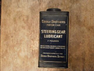 Extremely Rare Vtg.  Dodge Brothers Motor Car Steering Gear Lubricant 2 Lb.  Can 2