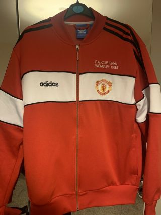Manchester United Man Utd 1985 Retro Vintage Red Fa Cup Final Jacket