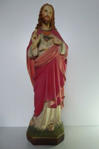 Large Jesus Vintage Plaster Statue Religious Church Icon