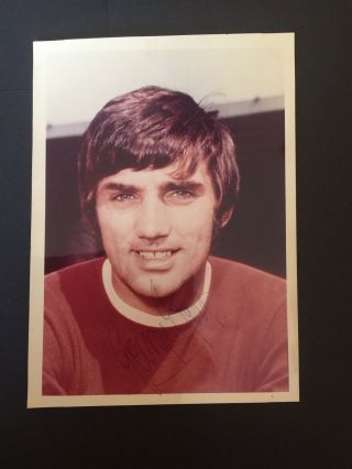 George Best Manchester Utd 1960s Originally Hand Signed Vintage Photo