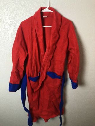 Vintage 1970s Harold Nichols Wrestling Products Wrestling Robe Red Blue Small