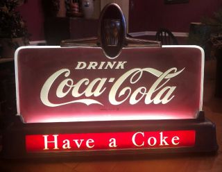 Vintage Lighted Advertising Sign Have A Coke Drink Coca - Cola Glass