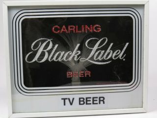 Vintage 1973 Carling BLACK LABEL Fiber Optic TV Beer Sign Motion Light Up Bar 2