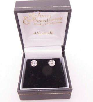 18ct Gold Rose Cut Diamond Earrings,  Boxed