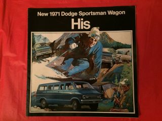 1971 Dodge " Sportsman Wagon " Van Dealer Showroom Sales Brochure