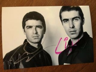 Liam & Noel Gallagher Hand Signed Photo Autographs Oasis : Christmas Delivery
