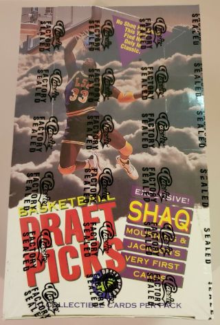 1992 Classic Basketball Draft Picks Wax Pack Box Shaq Rookie
