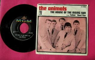 The Animals House Of The Rising Sun - 45 Rpm With Picture Sleeve Mgm 13264