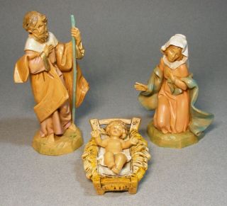 Vintage 1991 Fontanini 4 - Pc Holy Family Christmas Nativity Set