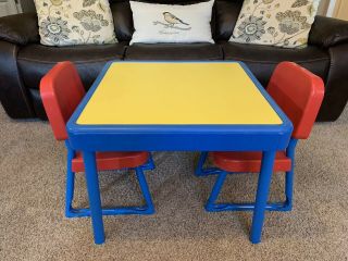Vintage Fisher Price Arts And Crafts Child Size Table And Chair Set