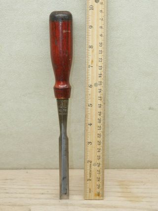 Old Carpenter Tools Vintage Stanley 750 1/2” Bevel Edged Chisel