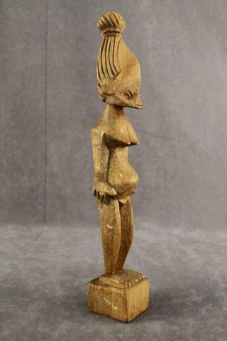 Vintage Folk Art African Hand Carved Wood Sculpture Fertility 10 " Tall