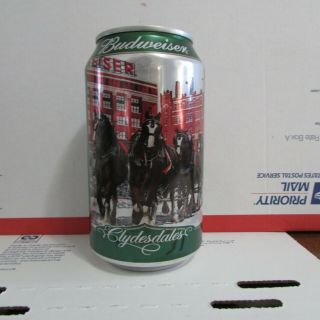 Christmas 2019 Budweiser Limited Empty 12oz Beer Can Clydesdales Holiday