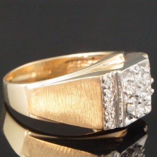 Two Tone Solid 14k Yellow Gold & 1.  25 Cttw Diamond,  Band,  Man 