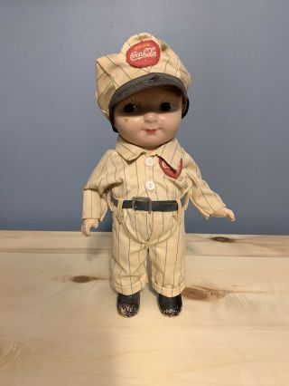 Vintage Buddy Lee Drink Coca Cola Plastic Doll Great Uniform And Hat