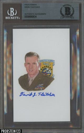 David Thatcher " Doolittle Raiders " Signed 3x5 Photo Auto Autograph Bas Bgs