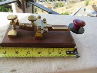 Vintage Brass Straight Bar Telegraph Paddle Key Ham Radio Morse Code Key