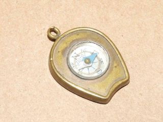 Vintage Brass Horseshoe Shape Compass Made In Japan Pendant 1 Inch