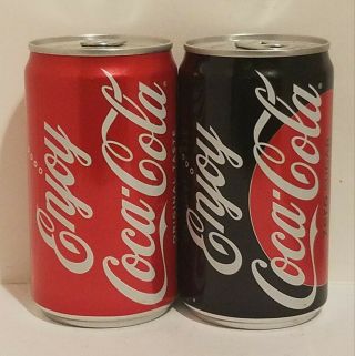 (2) 7.  5oz Coca - Cola Cans: " Enjoy " Coca - Cola And Coca - Cola Zero Sugar