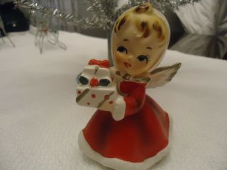 Vintage Napco Christmas Angel Girl Figurines X - 6984 Adorable Napcoware