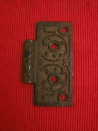 Vtg Antique Cast Iron Door Hinge Plate Hinge Hardware No Pins Ornate Victorian
