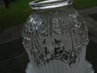 Vintage Clear/Frosted Glass Lamp/Light Shade Victorian Art Nouveau Style 3
