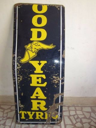 Good Year Tires Vintage Porcelain Enamel Sign Auto Related Collectible