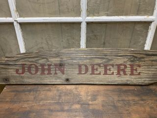 Vintage Old John Deere Painted Wood Sign Implement Part Machinery Farm 2
