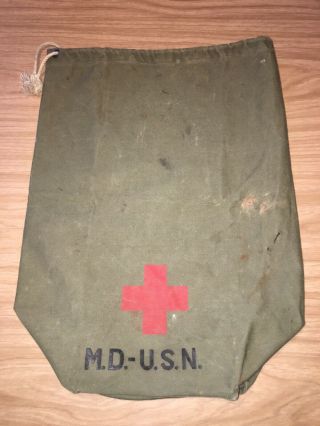 Authentic Ww1 World War 1 Usn United States Navy Medic Ditty Bag Ca 1914 - 1918
