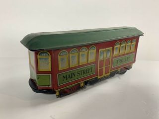 Vintage Nifty Tin Wind Up Main Street Trolley Mechanical Wind Up