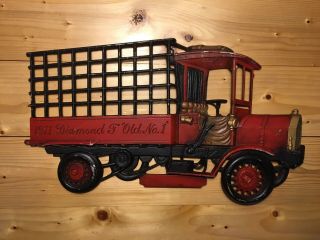 Vintage Sexton Cast Iron Wall Plaque “1911 Diamond T” Truck