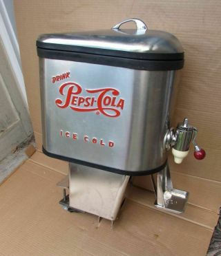 Vintage 1950 ' s Pepsi Cola Multiplex Stainless Steel Soda Fountain Dispenser 2