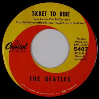 Beatles: Ticket To Ride Usa Capitol Rca Contract Press Rare 45 Mp3