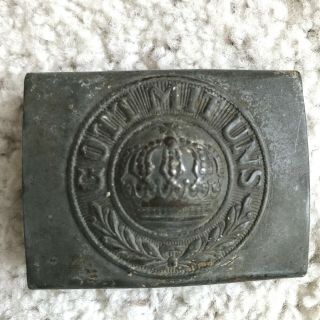 Imperial German " Gott Mit Uns ",  Wwi Belt Buckle,  Iron,  Enlisted,  Field Gray