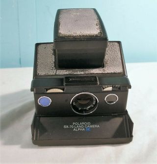 Vintage Polaroid Sx - 70 Land Alpha Se Instant Camera With Blue Button & Case