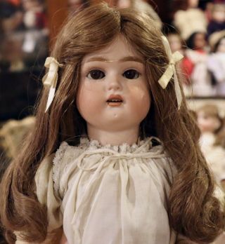 18 " Antique German Bisque Adolf Wizlesnus Doll W/mohair Wig