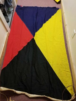 Vintage Nautical Ship Marine Signal Code Flag Banner Yellow,  Black,  Red,  Blue 11