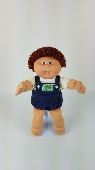 Vtg 80s 1985 Cabbage Patch Kids 17 " Boy Doll Auburn Red Hair Brown Eyes,  Outfit