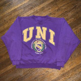 Vintage 90s University Of Northern Iowa Panthers Men Crewneck Sweatshirt Size L