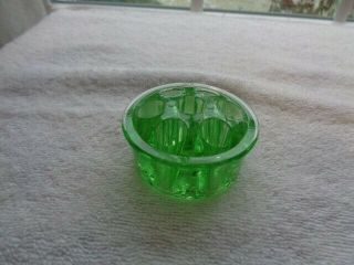 Vintage Light Green Glass 7 Holde Flower Frog 2 1/4 "