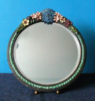 Art Deco Vintage Barbola Mirror Dressing Table Mirror Bevelled Glass On Stand